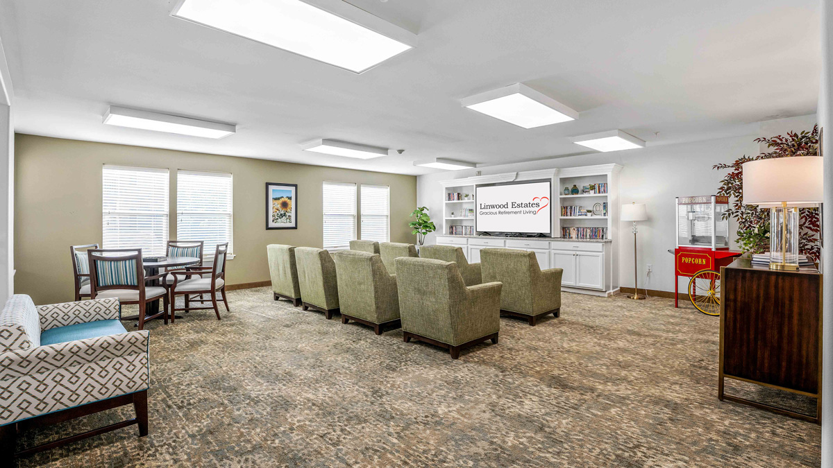 The TV lounge at Linwood Estates